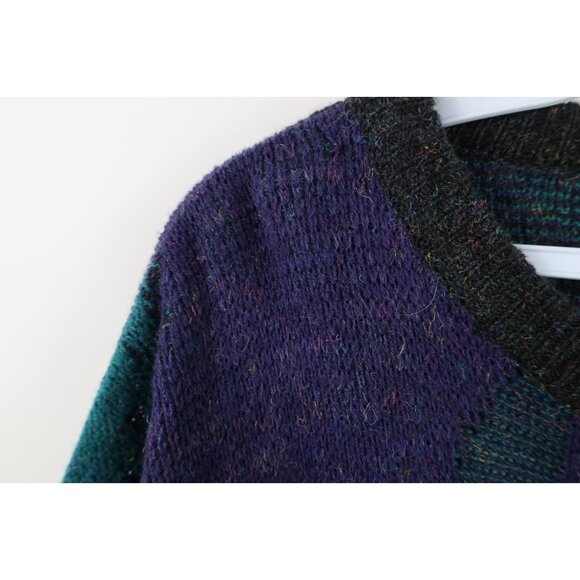 Vintage 90s Coogi Style Mens XL Ed Bassmaster Geometric Wool Blend Knit Sweater - Picture 6 of 13
